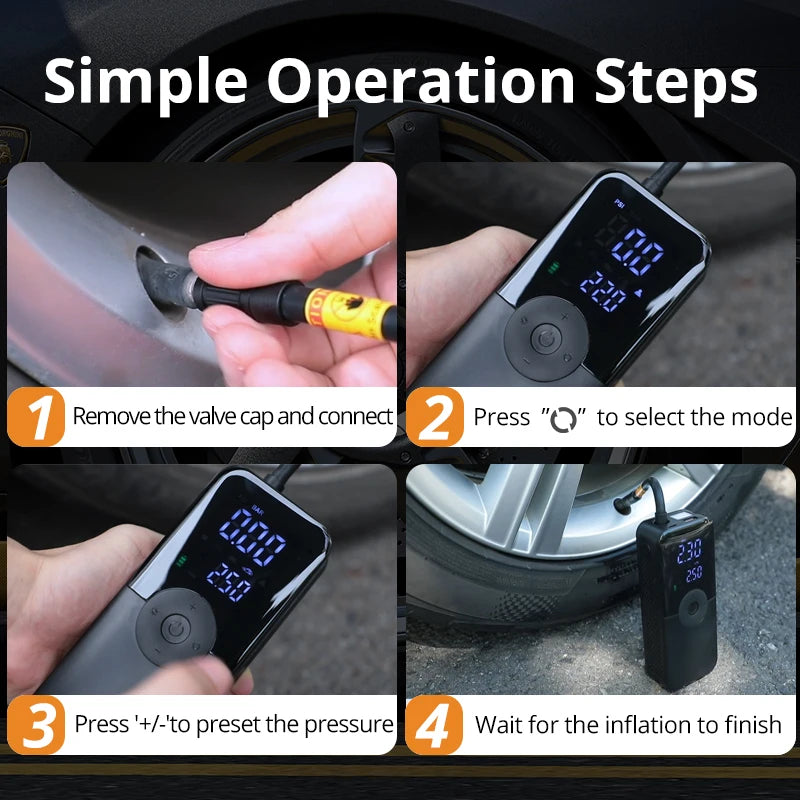 Cordless Tire Inflator with Digital Gauge